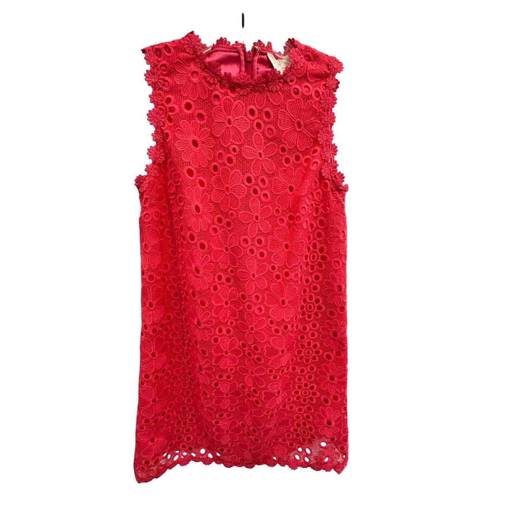 Kate Spade New York Pink Floral Guipure Lace Sleeveless Shift Mini Dress Size 0